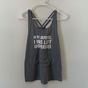 CVG open back grey racer tank